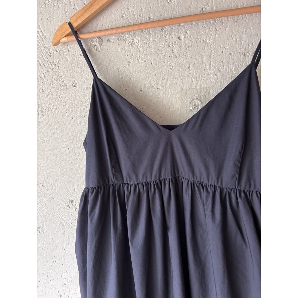 Jenni Kayne Cove Midi Dress S Navy Cotton Poplin Spaghetti Straps Minimalist - Picture 6 of 11